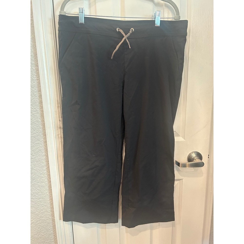 Prana Halle Hiking Pants Black‎ Cropped Drawstring Stretch Zion Outdoor Trail